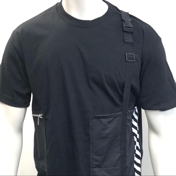 New Cargo T-Shirt Hazard Racing Striped Techwear - Picture 3 of 6